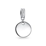 Initial Monogram Crystal Dangle Charm Bead Sterling Silver Birthstone Colors - Image 5