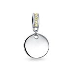Initial Alphabet Bead Charm Yellow Crystal Accent Dangle for European Bracelet - Image 42