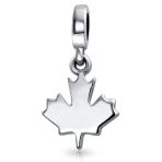 Canada Symbol Maple Leaf Dangle Charm Bead .925 Sterling Silver For Bracelet - Image 5