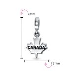 Canada Symbol Maple Leaf Dangle Charm Bead .925 Sterling Silver For Bracelet - Image 6