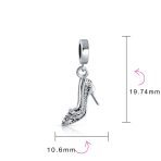 Fashionista Crystal High Heel Stiletto Dangle Charm Bead for European Bracelet - Image 3