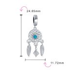 Native American Dream Catcher Feather Dangle Charm Bead Silver For Bracelet - Image 3