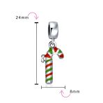 Christmas Charm Bead Red Green Peppermint Candy Cane Dangle for Bracelet - Image 3