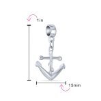 Nautical Boat Anchor Travel Dangle Charm Bead Sterling Silver for Bracelets - Image 3