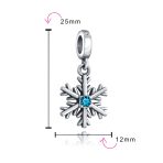 Christmas Charm Bead Ice Blue Crystal Snowflake for Winter Holiday Bracelets - Image 3