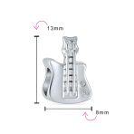 Electric Guitar Charm Bead for Music Students in Oxidized Sterling Silver - Image 3