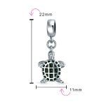 Nautical Green Turtle Dangle Charm Bead Sterling Silver for European Bracelet - Image 4