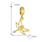 Dragonfly Firefly Butterfly Dangle Charm Bead 14K Gold Plated Sterling Silver - Image 3