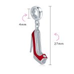 Designer Stiletto Pump Red High Heel Dangle Charm Bead for European Bracelet - Image 3