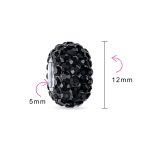 Set of 3 Halloween Skeleton Skull CZ Eye & Solid Black Crystal Spacer Charm Bead - Image 4