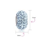 Set of 2 Solid Crystal Spacer Charm Bead Sterling Silver Core - Image 32