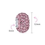 Set of 3 Solid Lilac Pink Pave Crystal Bead Charm Sterling Silver Core - Image 7