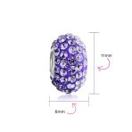 Set of 2 Solid Crystal Spacer Charm Bead Sterling Silver Core - Image 43