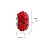 Set of 2 Solid Crystal Spacer Charm Bead Sterling Silver Core - Image 44