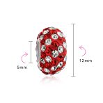 Set of Two Striped Crystal Spacer Bead Sterling Silver Fits European Bracelet - Image 18