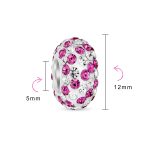 Set of Two Striped Crystal Spacer Bead Sterling Silver Fits European Bracelet - Image 20