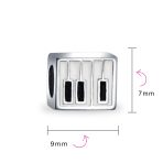 Musician Piano Keys Charm Bead for Music Students .925 Sterling Silver for Bracelet - Image 3