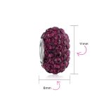 Set of 2 Solid Crystal Spacer Charm Bead Sterling Silver Core - Image 45