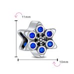 Christmas Charm Bead Blue Snowflake CZ for Winter Bracelets - Image 3