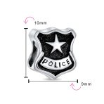 Serve Protect Officer Shield Badge Charm Bead .925 Sterling Silver For Bracelet - Image 3