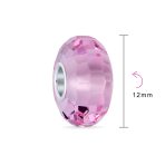 Set of 2 Translucent Murano Faceted Glass Charm Bead with Sterling Silver Core - Image 40