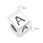 Block Letter Alphabet Initial Charm Bead .925 Sterling Silver For European Bracelet - Image 42