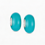 Set of 2 Gemstone Spacer Bead Charm Sterling Silver