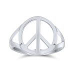 Open Symbol World Peace Silver Ring Sterling Split Shank Band - Image 2
