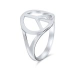 Open Symbol World Peace Silver Ring Sterling Split Shank Band - Image 6
