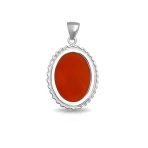 Classic Victorian Lady Portrait Cameo Pendant Necklace Sterling Silver Brooch - Image 5