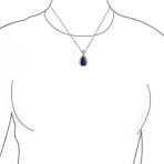 5CT Solitaire Teardrop Halo Cubic Zirconia CZ Pendant Necklace Silver Plated - Image 20