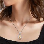 5CT Solitaire Teardrop Halo Cubic Zirconia CZ Pendant Necklace Silver Plated - Image 31