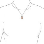 5CT Solitaire Teardrop Halo Cubic Zirconia CZ Pendant Necklace Silver Plated - Image 9