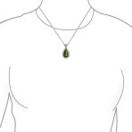 5CT Solitaire Teardrop Halo Cubic Zirconia CZ Pendant Necklace Silver Plated - Image 16
