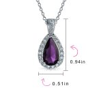 5CT Solitaire Teardrop Halo Cubic Zirconia CZ Pendant Necklace Silver Plated - Image 17