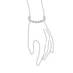 White Pink Black Simulated Pearl Stretch Bracelet with Crystal Rondelle Spacers - Image 5
