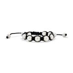 White Baroque Freshwater Pearl Strand Bracelet with Black Cord String