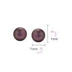 Set of 3 White Black Brown Freshwater Cultured Pearl Stud Earrings Silver 7MM - Image 4