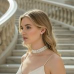 4-Row Freshwater Cultured Pearl Choker & 10K Gold Button Stud Earrings Set - Image 2