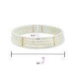 4-Row Freshwater Cultured Pearl Choker & 10K Gold Button Stud Earrings Set - Image 4
