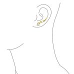 White Freshwater Pearl Ear Cuff Cartilage Climbers 14K Gold Plated Sterling Silver - Image 5