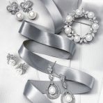 Victorian Style CZ Ribbon White Pearl Bow Stud Earrings .925 Sterling Silver - Image 4