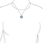Unisex Pegasus Medallion Celestial Blue Pendant Necklace in Sterling Silver - Image 3