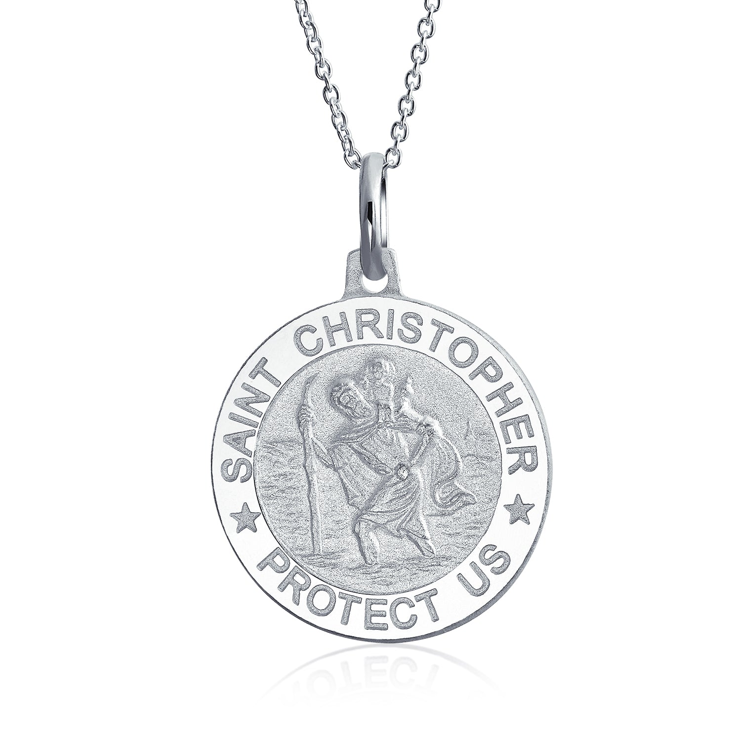 pendant-christopher-silver-saint-necklace_bs-sc18-az_1 Patron of Safe Travel St. Christopher Medal Pendant Necklace - Image 1