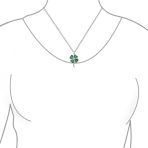 Saint Patrick Shamrock Good Luck Charm Pendant Necklace in Sterling Silver - Image 3