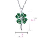 Saint Patrick Shamrock Good Luck Charm Pendant Necklace in Sterling Silver - Image 4