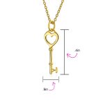 Romantic Key to Her Heart Pendant Necklace Gold Plated .925 Sterling Silver - Image 5