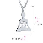 Mediation Celestial Fairy Star Heptagram Buddha Pendant Necklace Sterling Silver - Image 3