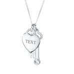 Key to Her Heart Love Lock & Key, Heart Charm Pendant Necklace .925 Sterling Silver - Image 5