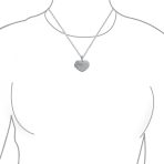 Keepsake Pave CZ Aromatherapy & Photo Large Puff Heart Shape Locket Pendant Necklace Sterling Silver - Image 4